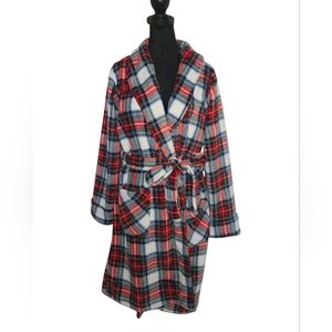 Lauren Ralph Lauren  So Soft Plaid Shawl Wrap Robe Size M